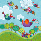 Oiseaux en f&ecirc;te pour l'arriv&eacute;e de b&eacute;b&eacute;